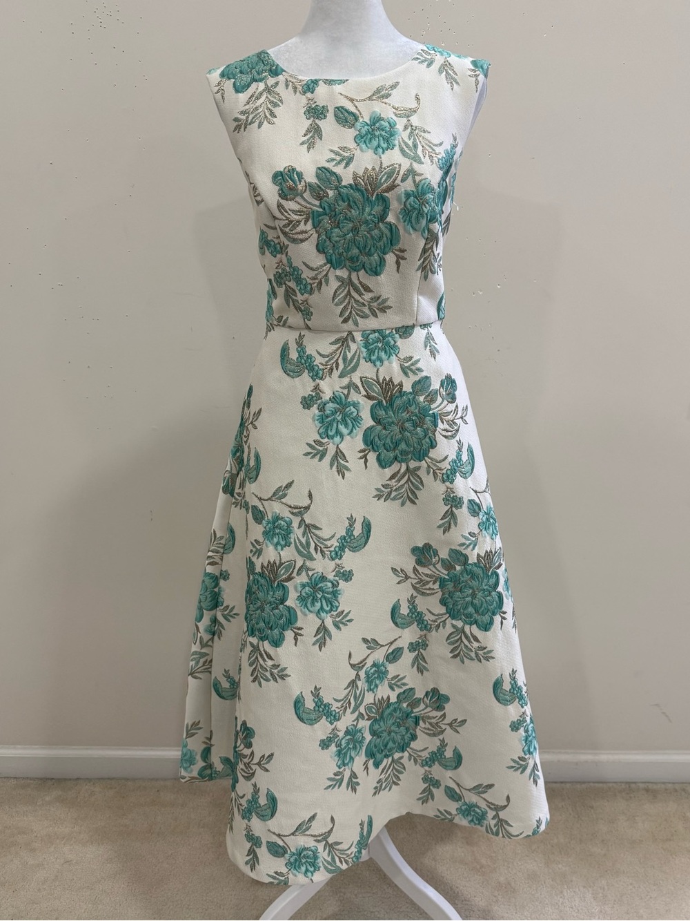 Single Los Angeles Size 2 Floral Midi Dress Sleeveless Pockets A-line New Look